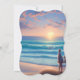 Early Morning Sunrise over a Beach Gentle Wave Card