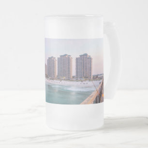 Early Navarre Beach Florida Fishing Frosted Glass Beer Mug
