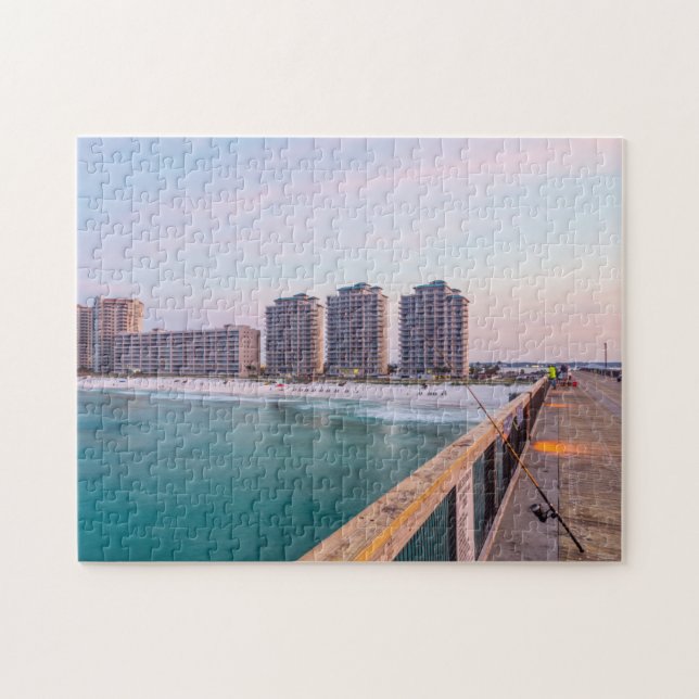 Early Navarre Beach Florida Fishing Jigsaw Puzzle (Horizontal)