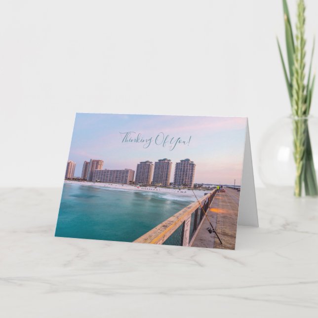 Early Navarre Beach Florida Fishing Thinking Of U Card (Front)