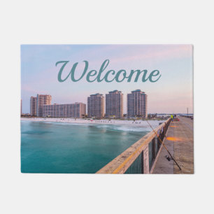 Early Navarre Beach Florida Fishing Welcome Doormat