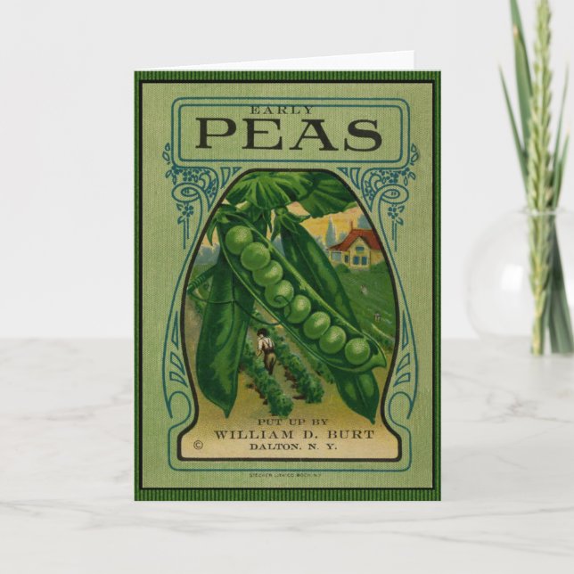 Early Peas Vintage Seed Packet Card (Front)