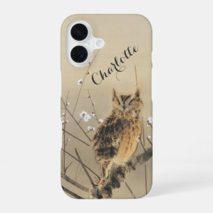 Early Plum Blossoms by Nishimura Goun, Owl Art iPhone 16 Case