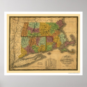 Early Railroad Map 1831 Poster