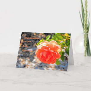 Early Retirement Card with Orange Rose