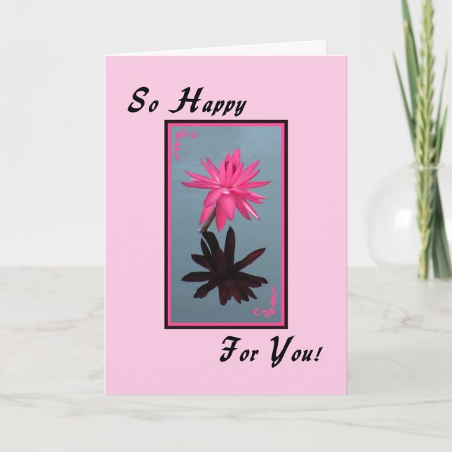 Early Retirement Card with Pink Water Lily (Front)