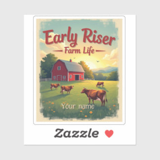 Early Riser Retro Farm Barn Scene