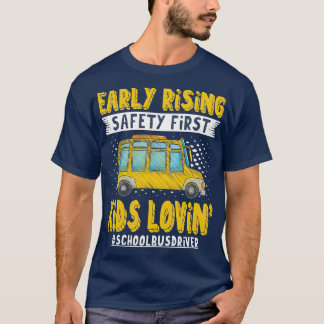 Early Rising Safety First Kidx27s Lovin School Bus T-Shirt
