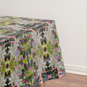 Early Spring Crabapple Blossoms Abstract Pattern Tablecloth