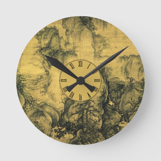 Early Spring & Guo Xi, Chinese Art /imperial China Round Clock (Front)