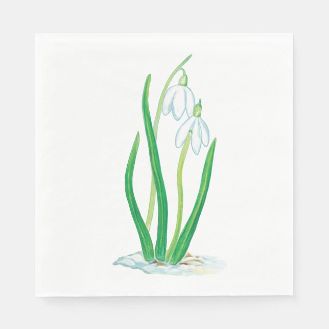 Early Spring Snowdrops  Napkins (Front)