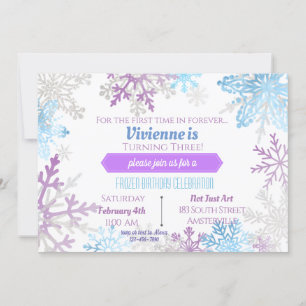 Early Spring Snowflakes Birthday Invitation