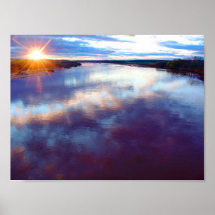 Early Spring Sunset, Cimarron River I (C) Poster