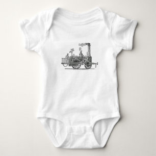 Early Steam Locomotive Baby Bodysuit