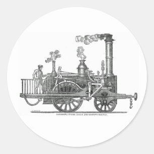 Early Steam Locomotive Classic Round Sticker