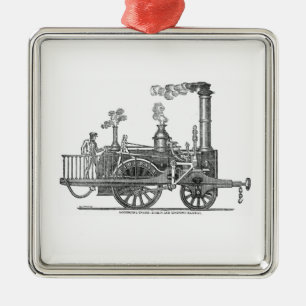 Early Steam Locomotive Metal Tree Decoration