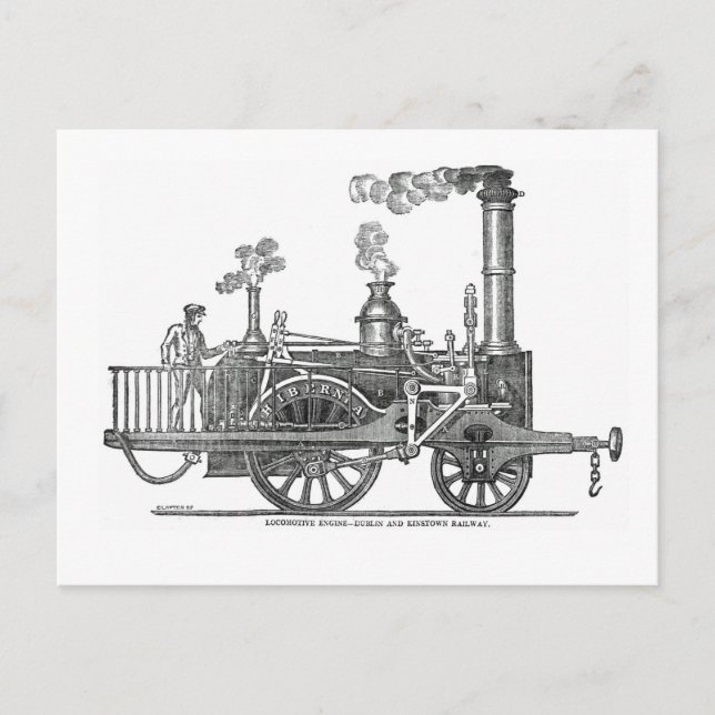 Early Steam Locomotive Postcard (Front)
