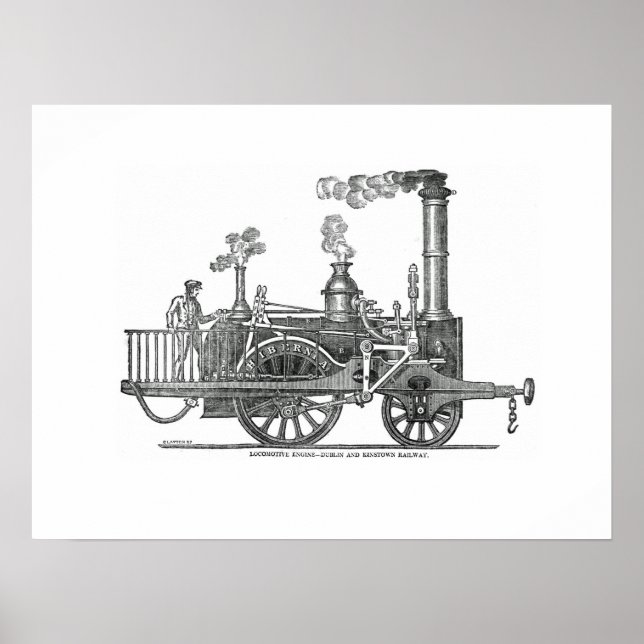Early Steam Locomotive Poster (Front)