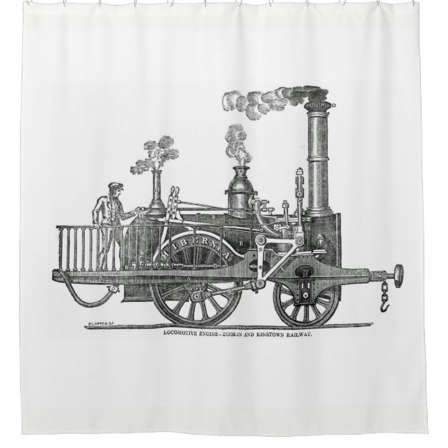 Early Steam Locomotive Shower Curtain (Front)