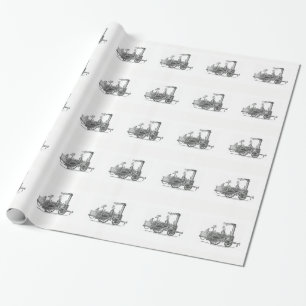 Early Steam Locomotive Wrapping Paper