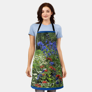 Early Summer Blue Delphinium Gardens Apron