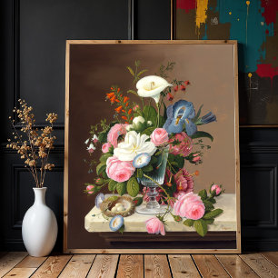 Early Summer Flowers , Severin Roesen Poster