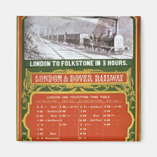 Early timetable for the London to Dover Railway Magnet