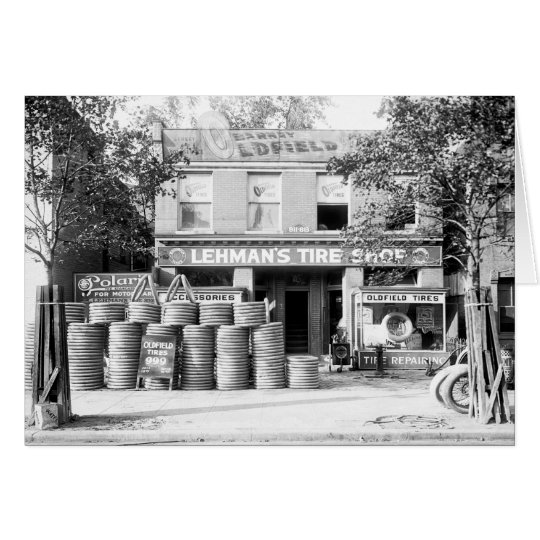Early Tire Shop, 1921 Card