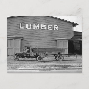 Early Tractor Trailer, 1925 Postcard