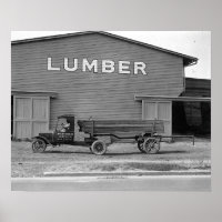 Early Tractor Trailer, 1925. Vintage Photo