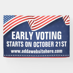Early Voting American Flag Election Dates Banner