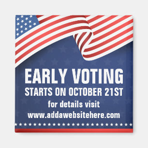 Early Voting American Flag Election Dates Magnet