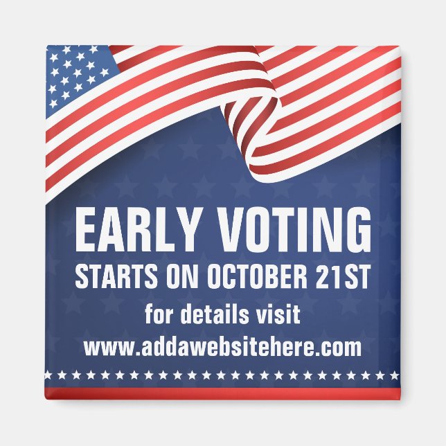 Early Voting American Flag Election Dates Magnet (Front)