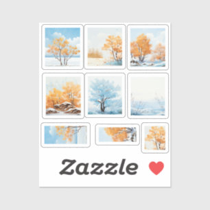 Early Winter Fall trees Pretty colours Snow