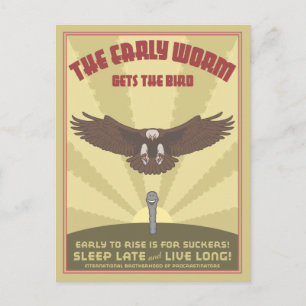 Early Worm Postcard
