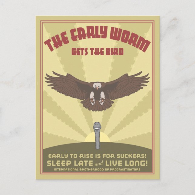 Early Worm Postcard (Front)