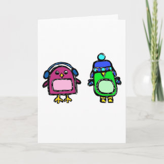 Earmuffs and Mittens the Penguins Happy Holidays Holiday Card