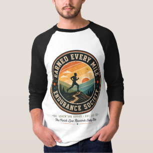 Earn Every Mile Endurance Trail Runner Retro Tee