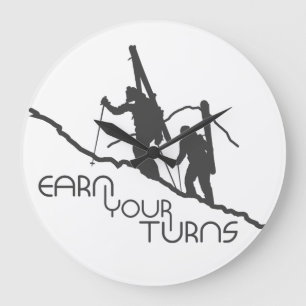 Earn Your Turns Large Clock