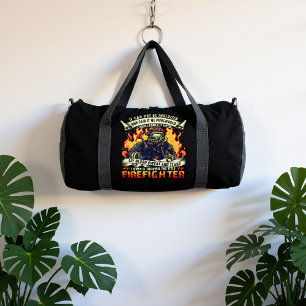 Earned Firefighter Title With Blood Duffle Bag
