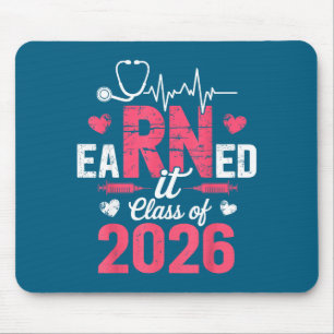 Earned It Class Nurse Vintage Illustration Mouse Mat