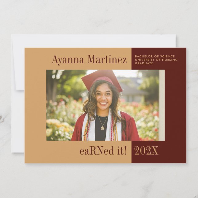 eaRNed it Nursing Graduation Announcement (Front)