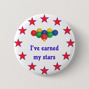 Earned My Stars Bocce Ball 6 Cm Round Badge