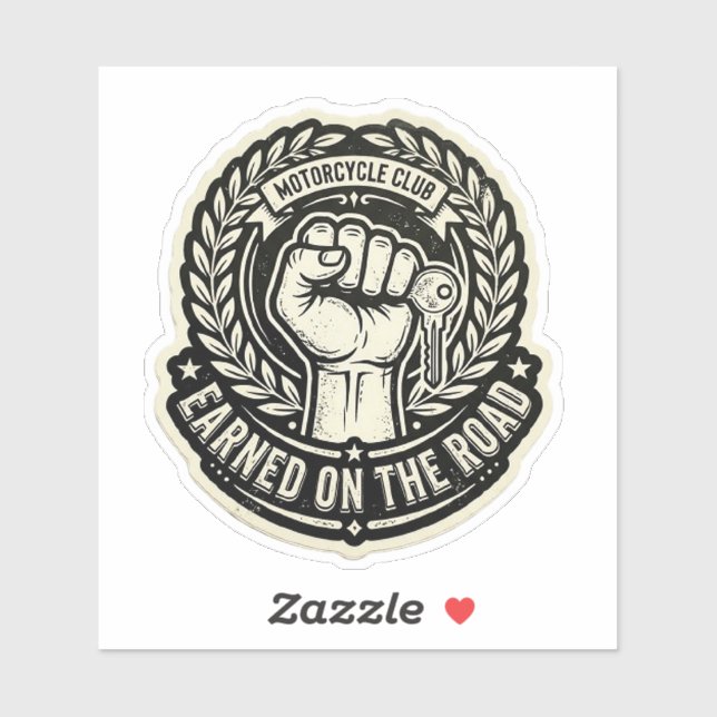 Earned On The Road Biker Fist Key Decal (Sheet)