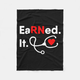 Earned rn nursing student women men 2026 graduatio fleece blanket