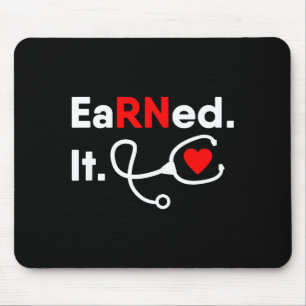 Earned rn nursing student women men 2026 graduatio mouse mat