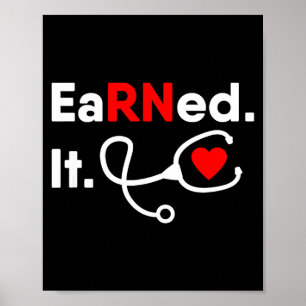 Earned rn nursing student women men 2026 graduatio poster