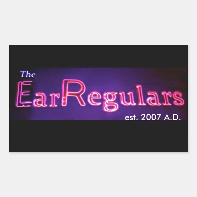 EarRegulars rectangular sticker (Front)