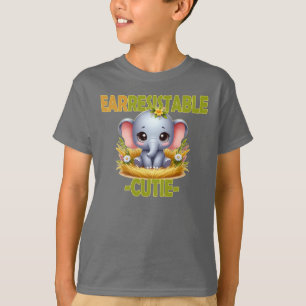 Earresistible Cutie fun pun. Baby Elephant cartoon T-Shirt