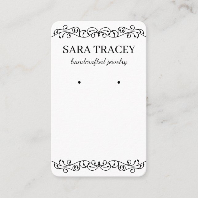 Earring Card Customised With Your Name and Tagline (Front)